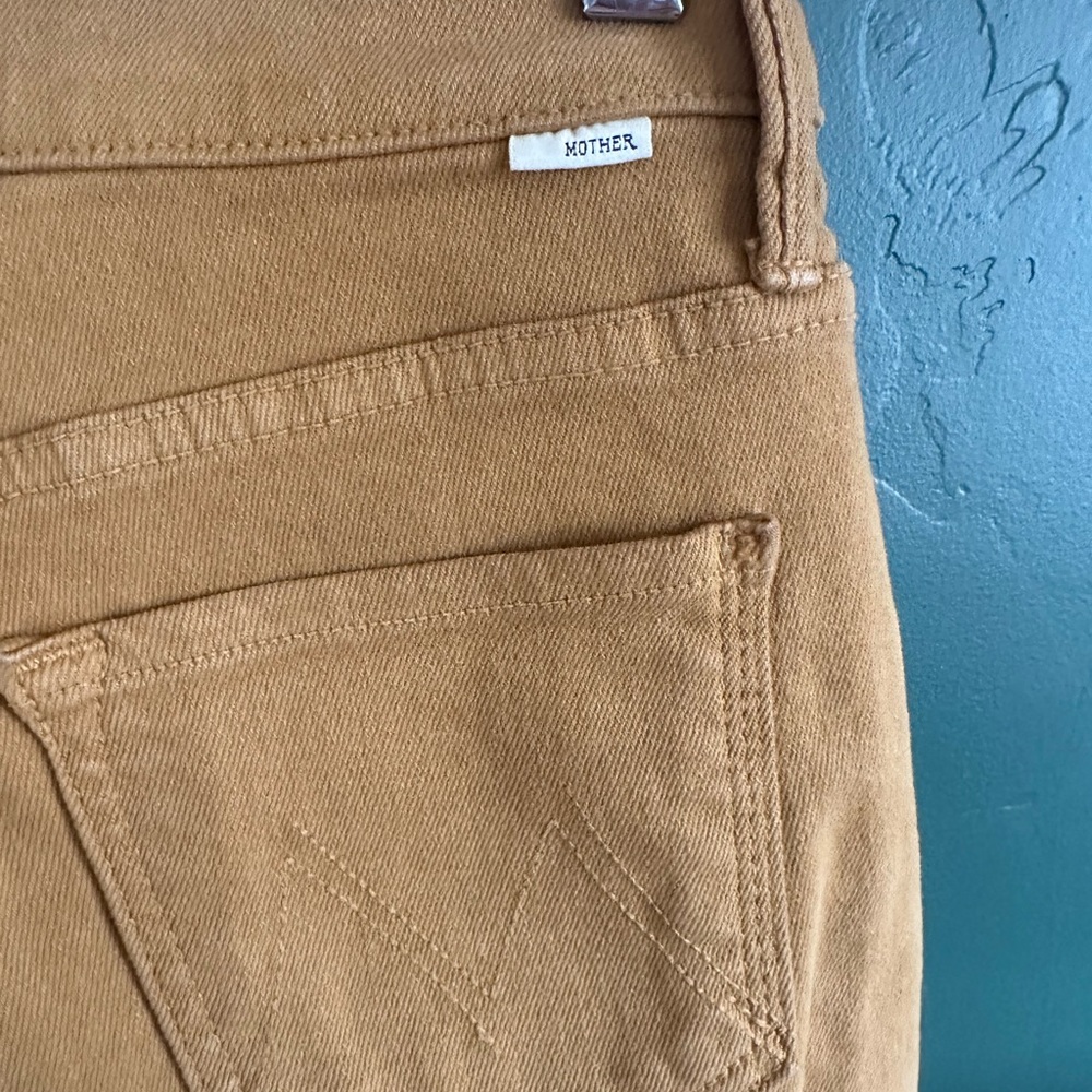 mother jeans mustard, color, size 24 high-rise